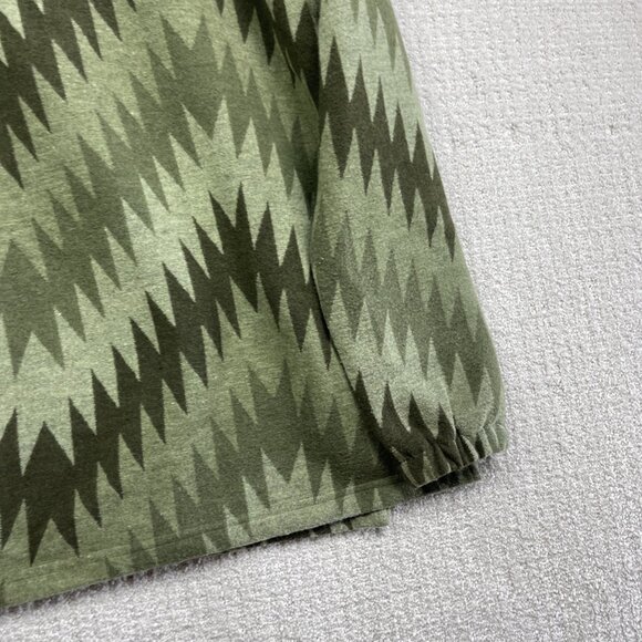 Hooké Mens Sz XS Apalachian Pullover Polar Fleece Green Aztec AOP Fishing Read - Picture 14 of 16